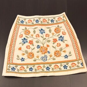 Floral Cream Mini Skirt